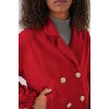9117 Kruvaze Yaka Crop Ceket - Kırmızı