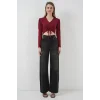 936 Sandy Crop Bluz - Bordo