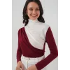 940 Büzgü Detaylı Sandy Bluz - Bordo