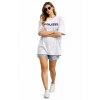 Asit Yıkamalı Oversize Tişört ön Ve Arkası Baskılı %100 Pamuk Street Style T-Shirt - Beyaz