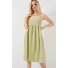 Askılı Ayrobin Elbise 2565 - E.Yeşil