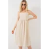 Askılı Ayrobin Elbise 2565 - Krem