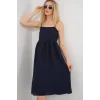 Askılı Ayrobin Elbise 2565 - Lacivert