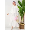 Ayrobin Kimono Etek İkili Takım 8047 - Beyaz