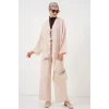 Ayrobin Kimono Pantolon İkili Takım 6739 - Krem