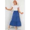 Ayrobin Uzun Etek 8048 - İndigo