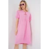 Bağcıklı Midi Elbise 2575 - Pembe