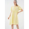 Bağcıklı Midi Elbise 2575 - Sarı