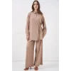 Bağcıklı Tunik Pantolon İkili Takım 6752 - Bej