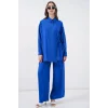 Bağcıklı Tunik Pantolon İkili Takım 6752 - Saks