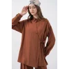 Bağcıklı Tunik Pantolon İkili Takım 6752 - Taba