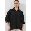 Bağlama Detaylı Ayrobin Gömlek 20290 - Siyah