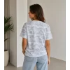 Batik Desenli Tişört Bisiklet Yaka Kısa Kol Regular Fit T-shirt - Gri
