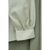Bebe Yaka Dantel Detaylı Düğmeli Poplin Gömlek -Bej