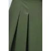 Beli Bağcıklı Pliseli Bol Paça İthal Krep Pantolon -Haki