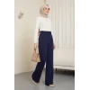 Beli Cırtcırt Detay Boru Paça Kumaş Pantolon -Laci