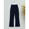 Beli Cırtcırt Detay Boru Paça Kumaş Pantolon -Laci