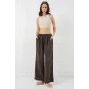 Beli Lastikli Bol Paça Pantolon 30087 - A.Kahve