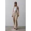 Beli Yarım Lastikli Palazzo Pantolon - Camel