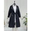 Bolero Detaylı Kemerli Araboy Trençkot -Siyah