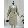 Bolero Detaylı Kemerli Araboy Trençkot -Taş