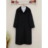 Boydan Düğmeli Cepli Kaban -Siyah