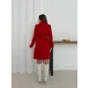 Cepli kuşaklı kaşe kaban kırmızı st26458