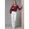 Çıtçıt Detaylı Bluz Bordo T4343