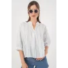 Çizgili Oversize Bluz 967 - A.Mavi