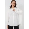 Çizgili Oversize Gömlek 20293 - Beyaz