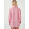 Çizgili Oversize Gömlek 20293 - Pembe