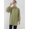 Çizgili Uzun Gömlek Tunik 5947 - Çağla