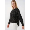 Desenli Oversize Gömlek 20361 - Siyah