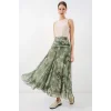 Desenli Şifon Etek 8057 - E.Yeşil