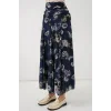 Desenli Şifon Etek 8057 - Lacivert