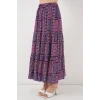 Desenli Uzun Etek 8053 - Mor