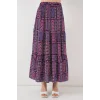 Desenli Uzun Etek 8053 - Mor