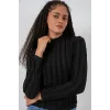 Dokulu Esnek Örme Bluz 975 - Siyah