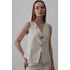 Düğme Detaylı Yelek - Krem