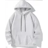 Erkek Uzun Kol Kapşonlu Basic Sweatshirt Hoodie - Gri