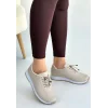 Finna Bej Cilt Bağcıklı Spor Ayakkabı