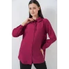 Fırfırlı Uzun Gömlek Tunik 5952 - Bordo