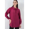 Fırfırlı Uzun Gömlek Tunik 5952 - Bordo