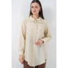 Fırfırlı Uzun Gömlek Tunik 5952 - Ekru