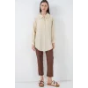 Fırfırlı Uzun Gömlek Tunik 5952 - Ekru