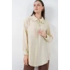Fırfırlı Uzun Gömlek Tunik 5952 - Ekru