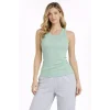 Fitilli Atlet Sıfır Yaka Slim Fit Arka Baskılı Spor Atlet - Mint Yeşili