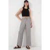 Geniş Paça Keten Pantolon 6735 - Gri