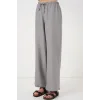 Geniş Paça Keten Pantolon 6735 - Gri