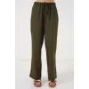 Geniş Paça Keten Pantolon 6735 - Haki